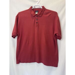PATAGONIA Men's Red Polo Shirt Short Sleeve Organic Cotton Size Large L See Pics